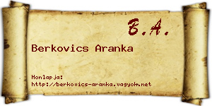 Berkovics Aranka névjegykártya